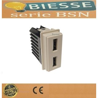 PRESA USB TIPO A+A BSN COMPATIBILE LIVING NOW BTICINO sabbia