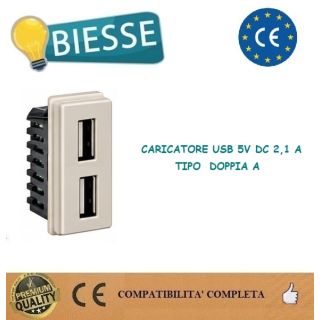 PRESA USB TIPO A+A BSN COMPATIBILE LIVING NOW BTICINO sabbia