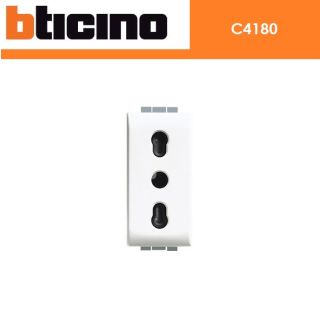 PRESA BIPASSO 10/16A BTICINO SERIE LUNA C4180