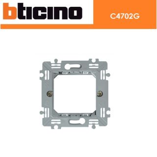 SUPPORTO 2 POSTI CON GRAFFETTE BTICINO SERIE LUNA C4702G