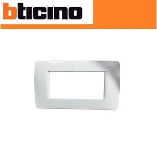PLACCA 4 POSTI BTICINO LUNA BIANCO C4804/BN
