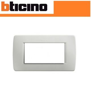 PLACCA 4 POSTI BTICINO LUNA GRIGIO CHIARO C4804/GC