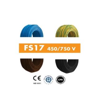 CAVO UNIPOLARE FS17 PER IMPIANTI ELETTRICI CORDINA 1 1,5 2,5 4 6mmq 50 metri AL METRO