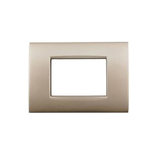 PLACCA 3P CHAMPAGNE METALLO COMPATIBILE AIR BTICINO