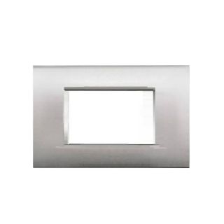 PLACCA 4P SILVER METALLO COMPATIBILE AIR BTICINO