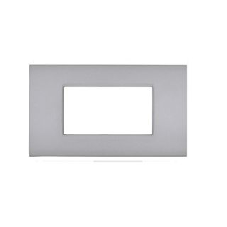 PLACCA 4P GRIGIO CHIARO METALLO COMPATIBILE AIR BTICINO