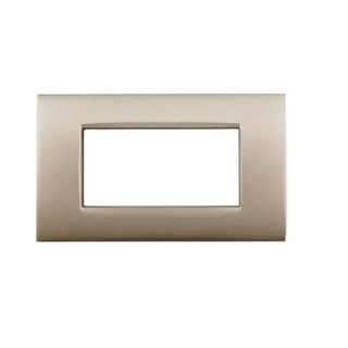 PLACCA 4P CHAMPAGNE METALLO COMPATIBILE AIR BTICINO