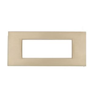 PLACCA 7P ORO SPAZZOLATO METALLO COMPATIBILE AIR BTICINO Vip