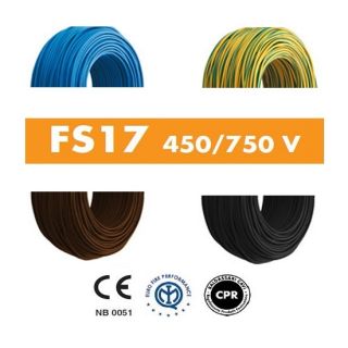 CAVO UNIPOLARE FS17 PER IMPIANTI ELETTRICI CORDINA 10 16 25 mmq AL METRO