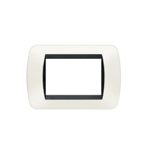 PLACCA 3 POSTI COMPATIBILE BTICINO LIVING INTERNATIONAL/LIGHT BIANCO CX3-01