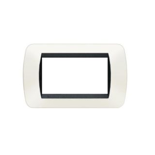 PLACCA 4 POSTI COMPATIBILE BTICINO LIVING INTERNATIONAL/LIGHT BIANCO CX4-01