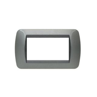 PLACCA 4P SILVER COMP.BTICINO LIVING INTERNATIONAL/LIGHT CX4-12