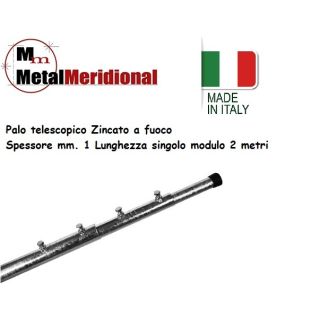 PALO 4 metri ZINCATO TELESCOPICO PER ANTENNA
