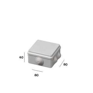 SCATOLA DERIVAZIONE 80X80X40mm CON GOMMINI CASSETTA