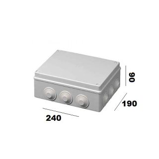SCATOLA DERIVAZIONE 240X190X90mm CON GOMMINI CASSETTA