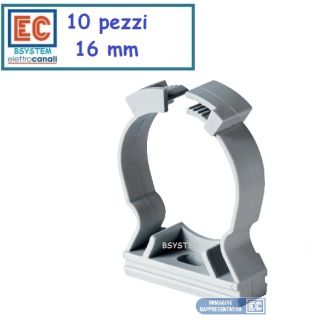 10 COLLARI 16 mm SUPPORTO FISSATUBO TUBO ELETTRICO CLIP ECCFC16