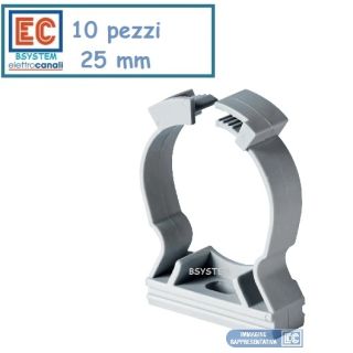 10 COLLARI 25 mm SUPPORTO FISSATUBO TUBO ELETTRICO CLIP ECCFC25