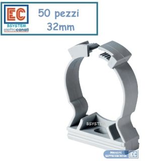50 COLLARI 32 mm SUPPORTO FISSATUBO TUBO ELETTRICO CLIP ECCFC32