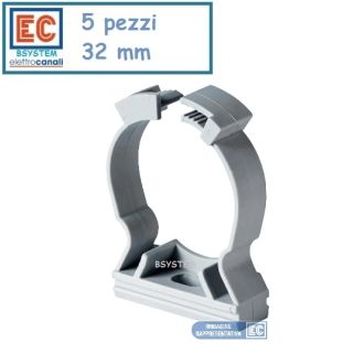 5 COLLARI 32 mm SUPPORTO FISSATUBO TUBO ELETTRICO CLIP ECCFC32