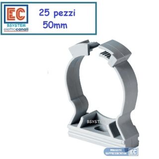 25 COLLARI 50 mm SUPPORTO FISSATUBO TUBO ELETTRICO CLIP ECCFC50