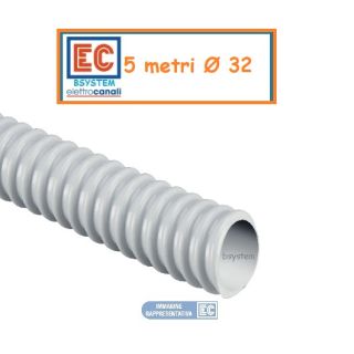 5 metri GUAINA 32 mm SPIRALATA FLESSIBILE PVC GRIGIA IMPIANTI ELETTRICI ECGFE32