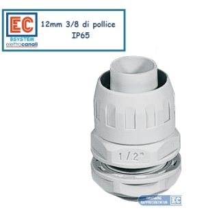 RACCORDO 12mm GUAINA SCATOLA CASSETTA IP65 TUBO ECGX12