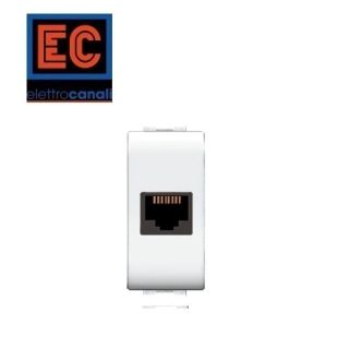 PRESA TELEFONICA RJ11 COMPATIBILE BTICINO LIVING LIGHT ECL4084WH BIANCO.