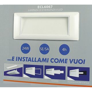 LAMPADA EMERGENZA ECL 6067 INCASSO CARTONGESSO SA/SE LED comp. 1499 Beghelli