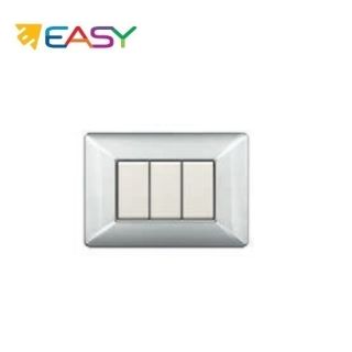 PLACCA 3P ALLUMINIO CHIARO EASY COMPATIBILE MATIX ECSE9803AC