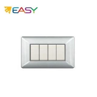 PLACCA 4P ALLUMINIO CHIARO EASY COMPATIBILE MATIX ECSE9804AC