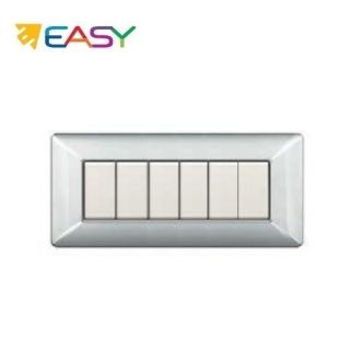 PLACCA 6P ALLUMINIO CHIARO EASY COMPATIBILE MATIX ECSE9806AC