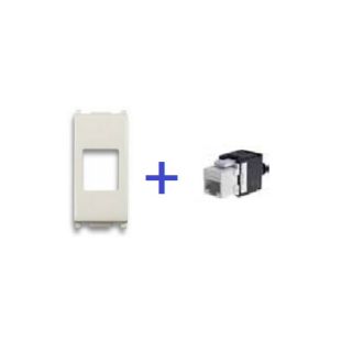 PRESA RJ45 CAT.6A UTP NON SCHERMATO AUTOCRIMPANTE COMPATIBILE BTICINO AXOLUTE BIANCO