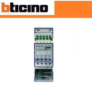 ATTUATORE 2 MODULI DIN BTICINO 4 RELE INDIPENDENTI F411/4