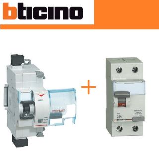 F80SG STOP E GO MODULO RIARMO+GC723AC25 DIFFERENZIALE SALVAVITA BTICINO