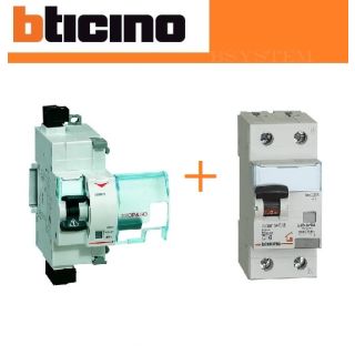 STOP E GO F80SG+GC8813AC10 SALVAVITA 10A MAGNETOTERMICO BTICINO