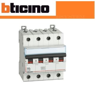 INTERRUTTORE MAGNETOTERMICO MODULARE BTDIN45 4P 20A C BTICINO FA84C20