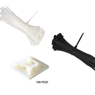 FASCETTA IN PLASTICA PER ELETTRICISTA SERRACAVO NERO BIANCO UNIVERSALI fascette