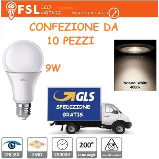 10 LAMPADINE 15W LED 4000K E27 LED LUCE NEUTRA FSL FLA70N15W40K27
