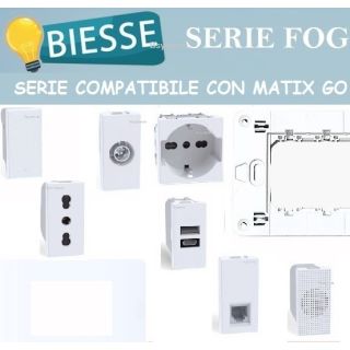 FOG COMANDI FRUTTI PRESA USB DATI DEVIATORE COMPATIBILE CON MATIX GO
