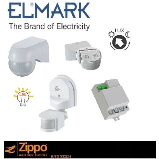 SENSORE MOVIMENTO PIR RILEVATORE CREPUSCOLARE INFRAROSSI INCASSO ESTERNO