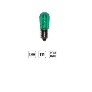 LAMPADA LED E14 14V LUCE VERDE AC/DC LUMINARIE LAMPADINA