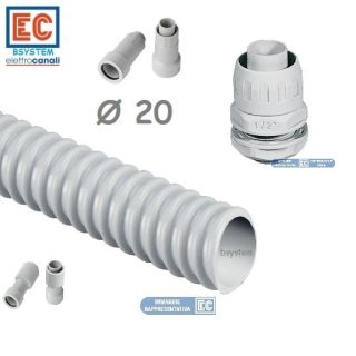 GUAINA SPIRALATA DIAMETRO 20 IMPIANTO ELETTRICO RACCORDI TUBO GRIGIA