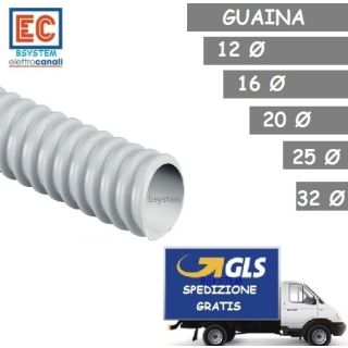 GUAINA ELETTRICA SPIRALATA GRIGIA IMPIANTO ELETTRICO MISURE 12 16 20 25 32