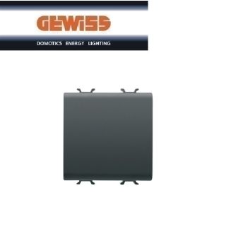 INTERRUTTORE 1P 16AX GENERICO 2 MODULI GEWISS CHORUS NERO GW12031