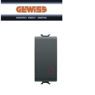 PULSANTE GW12137 1P NC 16A O ROSSO GEWISS CHORUS NERO