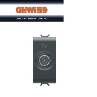 PRESA TV DIRETTA CONNETTORE IEC MASCHIO GEWISS CHORUS NERO GW12361