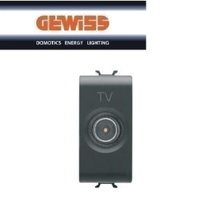 PRESA TV PASSANTE 10dB CONNETTORE IEC MASCHIO GEWISS CHORUS NERO GW12363