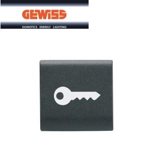 TASTO INTERCAMBIABILE SIMBOLO CHIAVE GEWISS CHORUS NERO GW12543