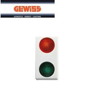 SPIA DOPPIA DI SEGNALAZIONE ROSSO/VERDE 230V GEWISS SYSTEM WHITE GW20607