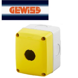 CONTENITORE VUOTO 1 POSTO PER PULSANTI GIALLO IP66 GEWISS GW27111